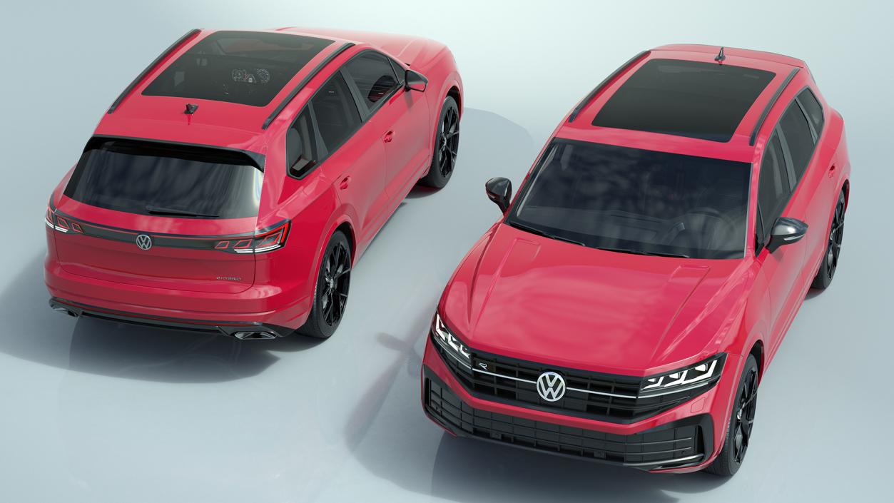 Volkswagen Touareg 2024 Red Lights On Rigged 3D model