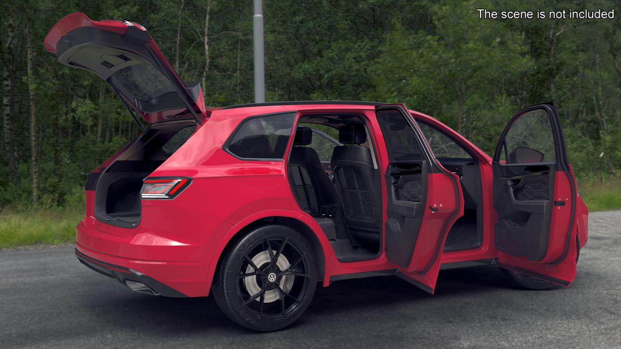 Volkswagen Touareg 2024 Red Lights On Rigged 3D model