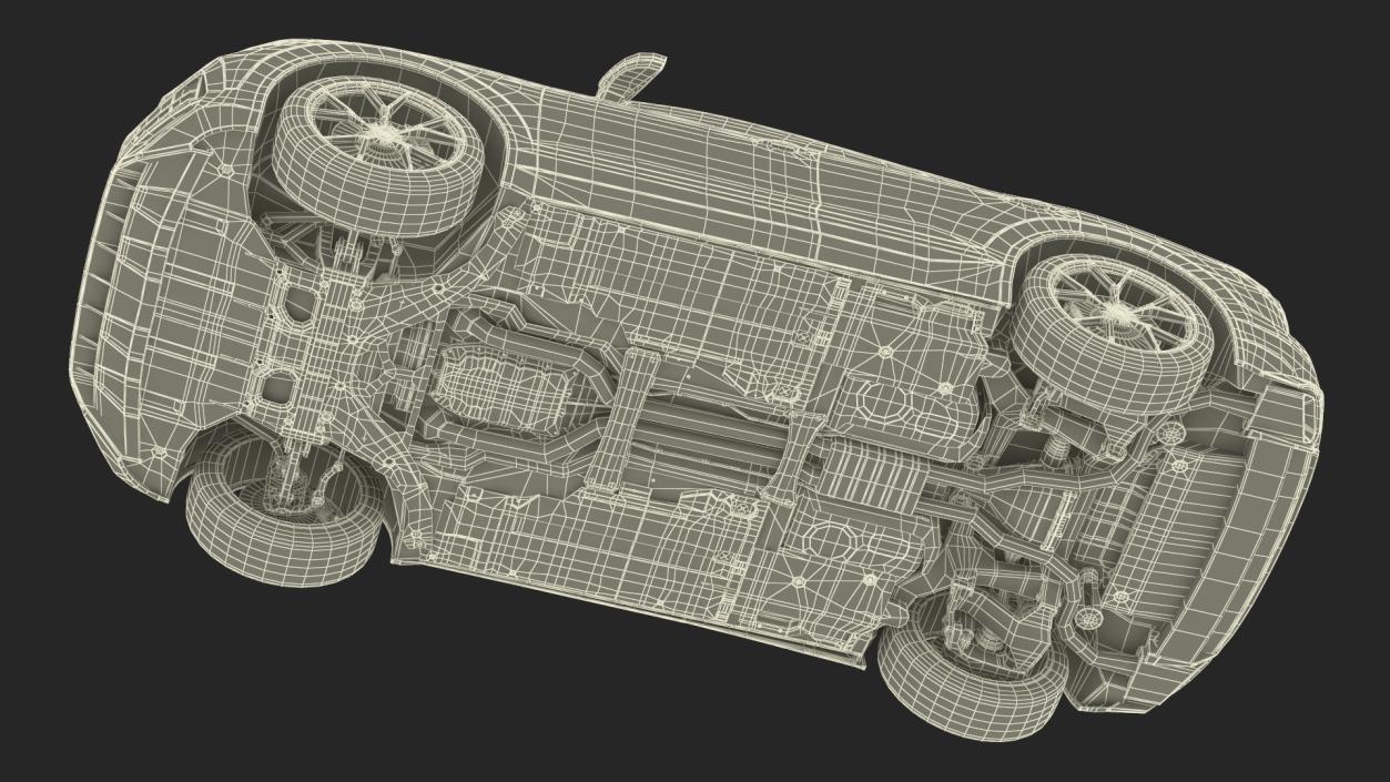 Volkswagen Touareg 2024 Red Lights On Rigged 3D model