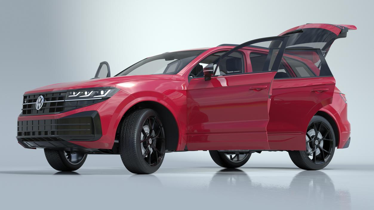 Volkswagen Touareg 2024 Red Lights On Rigged 3D model