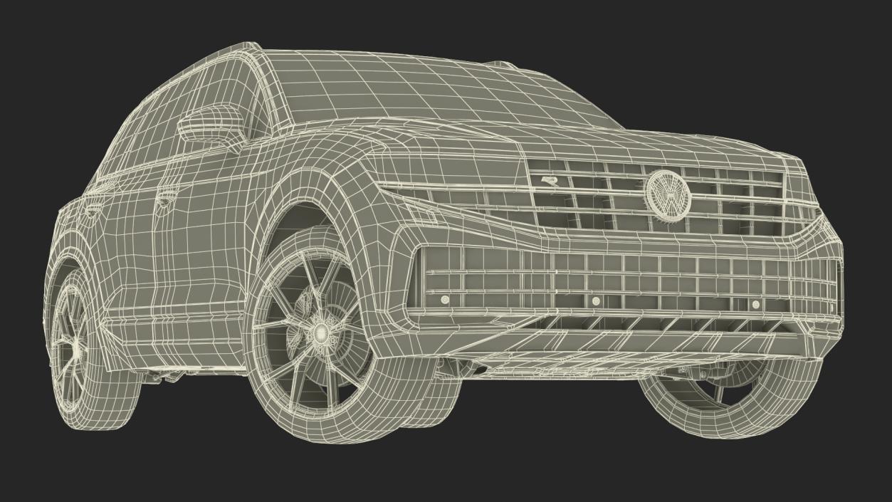 Volkswagen Touareg 2024 Red Lights On Rigged 3D model