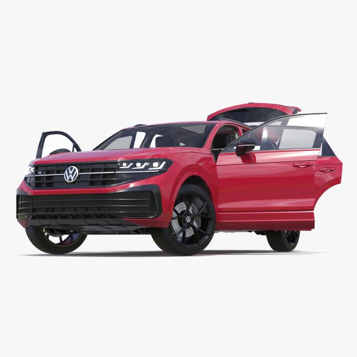 Volkswagen Touareg 2024 Red Lights On Rigged 3D model