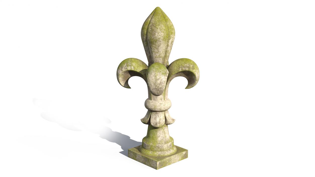 3D Fleur De Lis Finial Mossy Stone for 3D Print 2