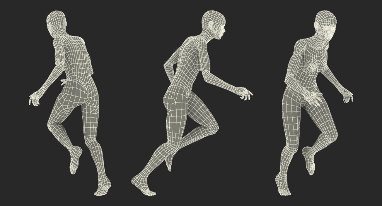 Running Woman Muscular System Anatomy 3D