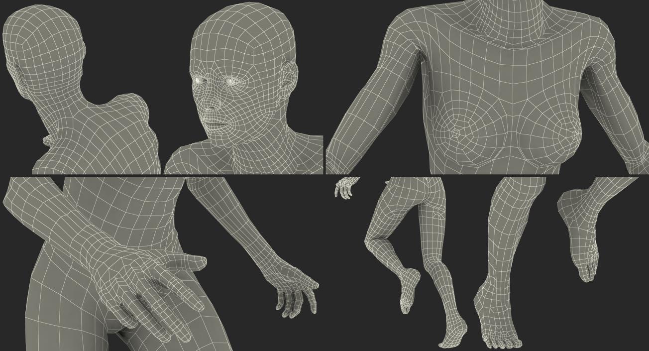 Running Woman Muscular System Anatomy 3D