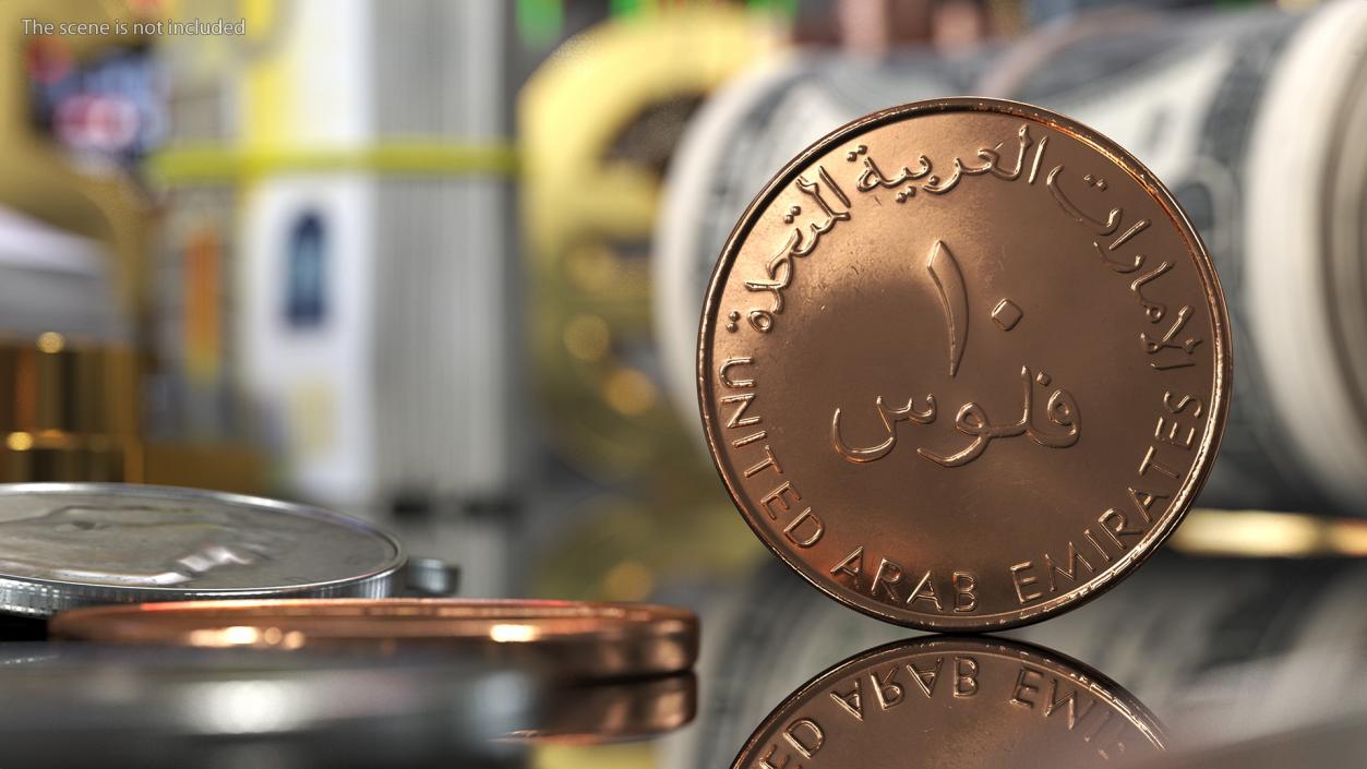 3D UAE 10 Fils Coin