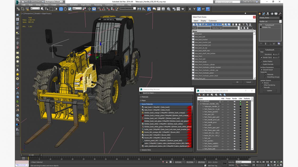 Telescopic Handler JCB 535-95 3D model