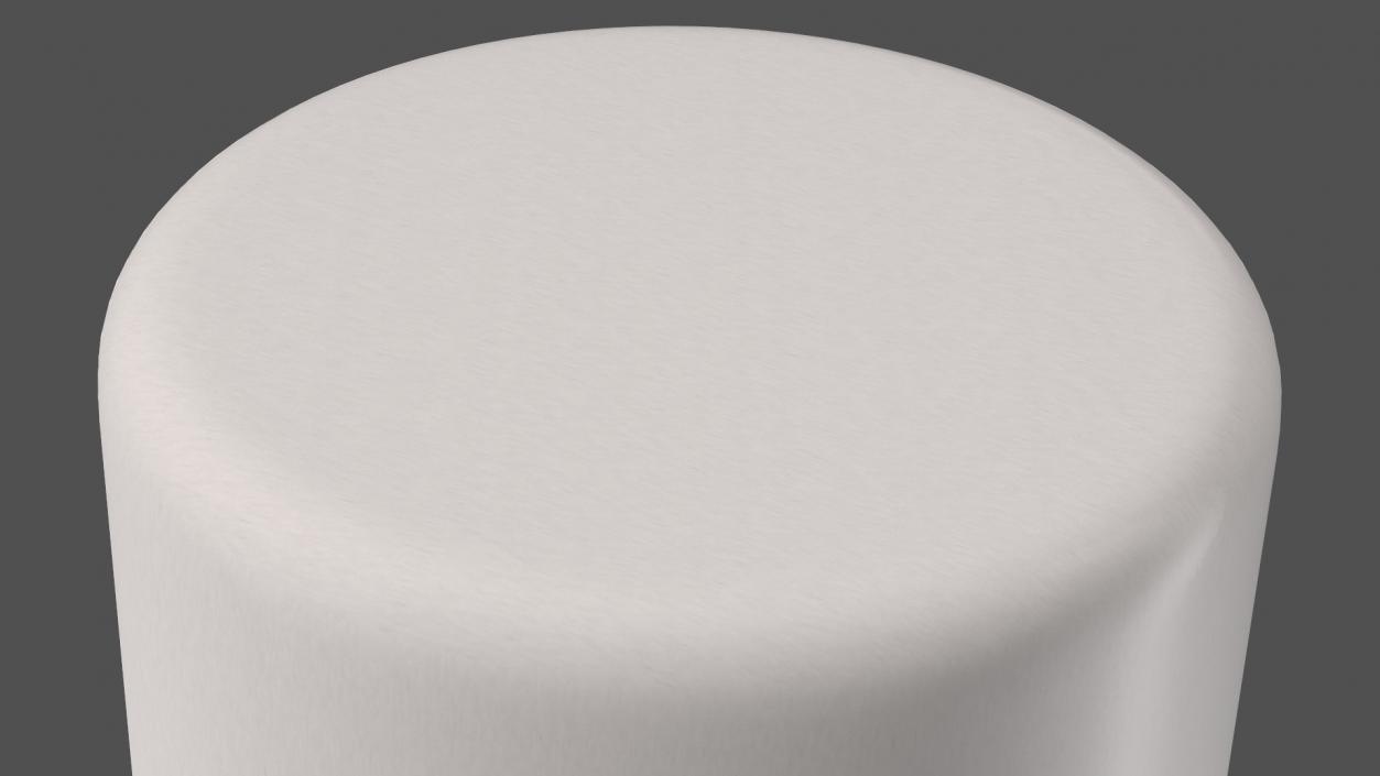 Lit Dome Top Pillar Candle White 3D