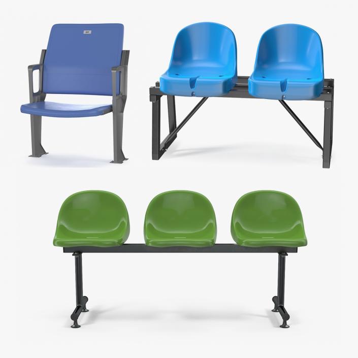 Plastic Stadium Seats Collection 3D