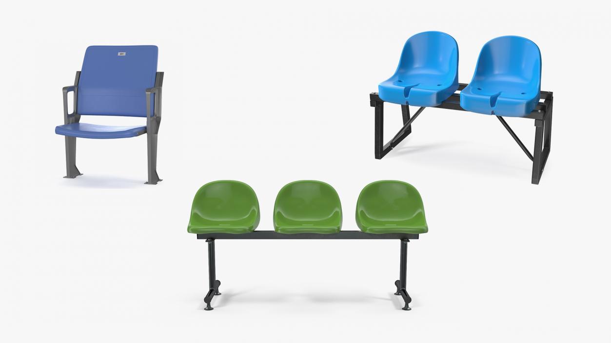 Plastic Stadium Seats Collection 3D