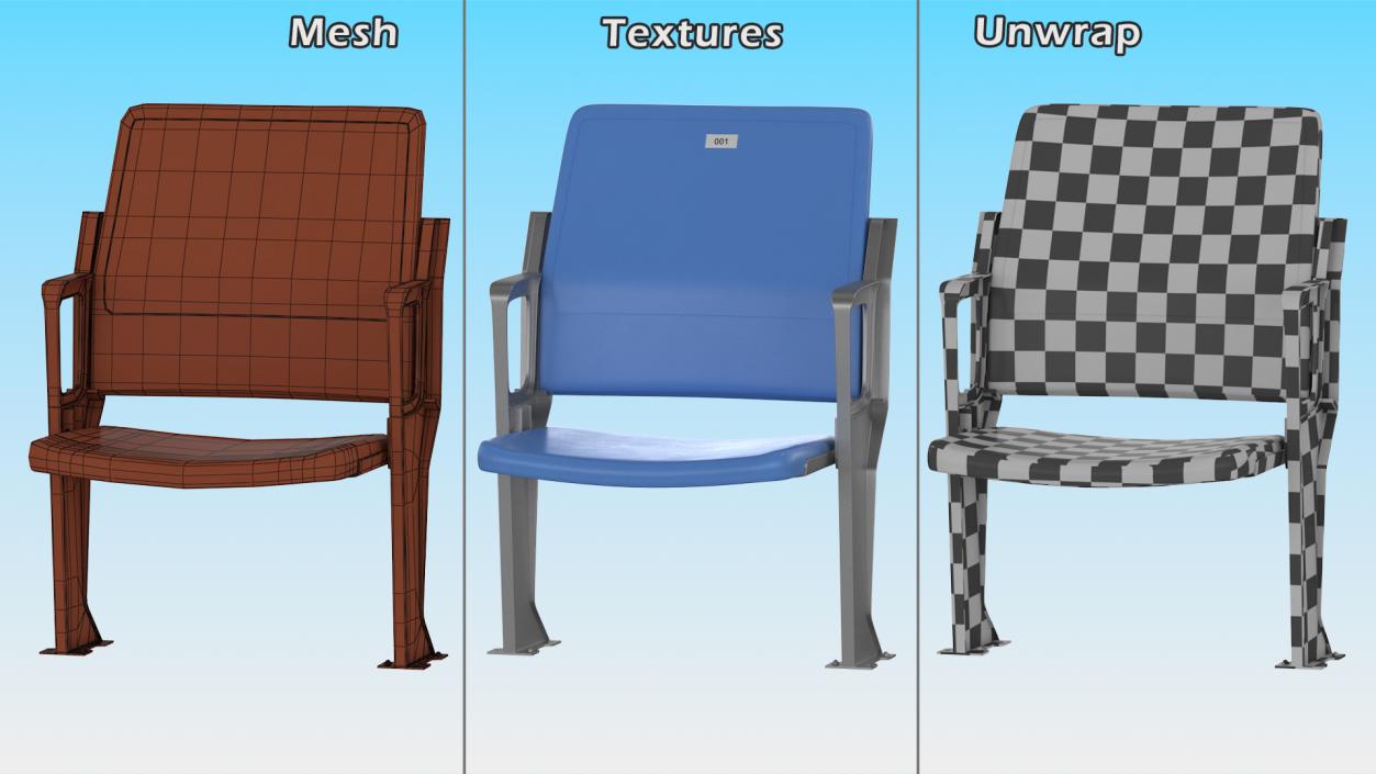 Plastic Stadium Seats Collection 3D