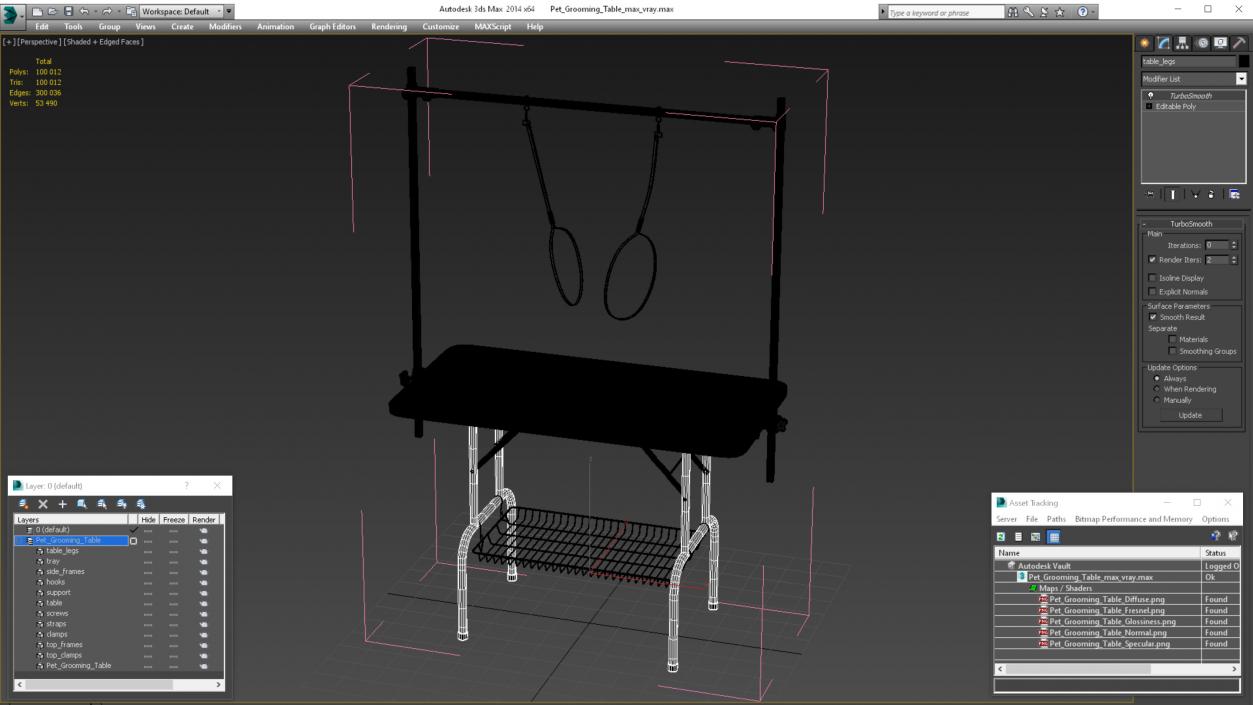 3D Pet Grooming Table model