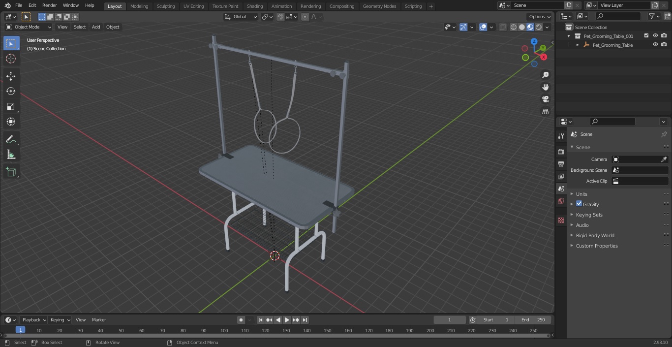 3D Pet Grooming Table model