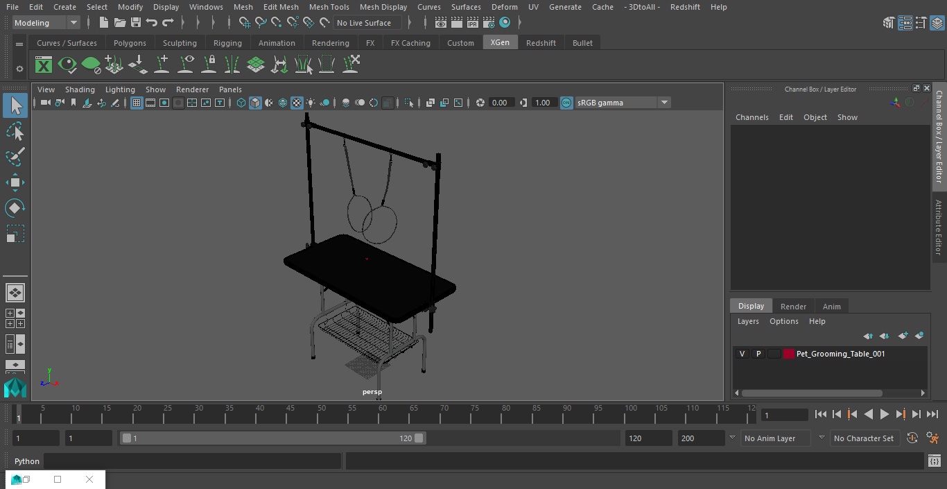 3D Pet Grooming Table model