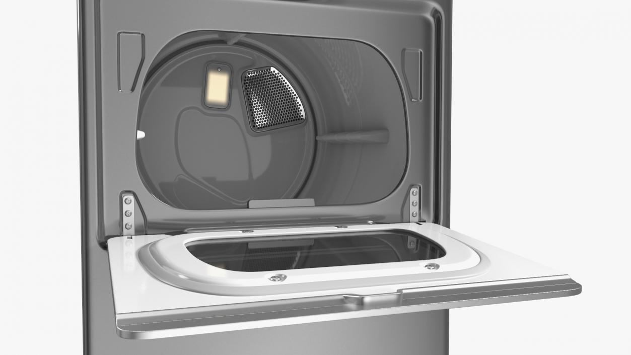 Top Load Laundry Dryer Machine Metallic 3D model