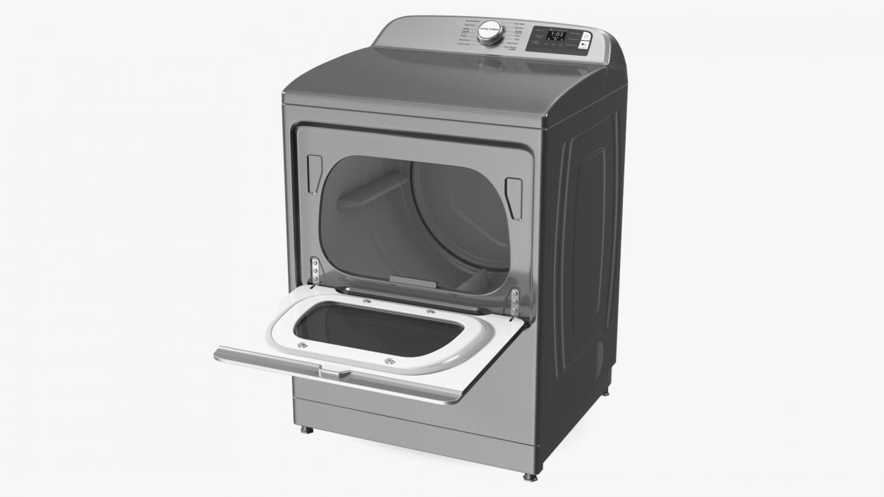 Top Load Laundry Dryer Machine Metallic 3D model