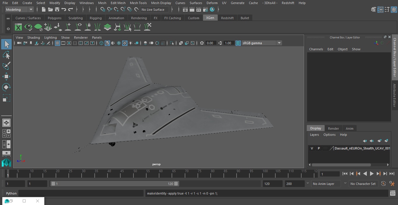 3D Dassault nEUROn Stealth UCAV model