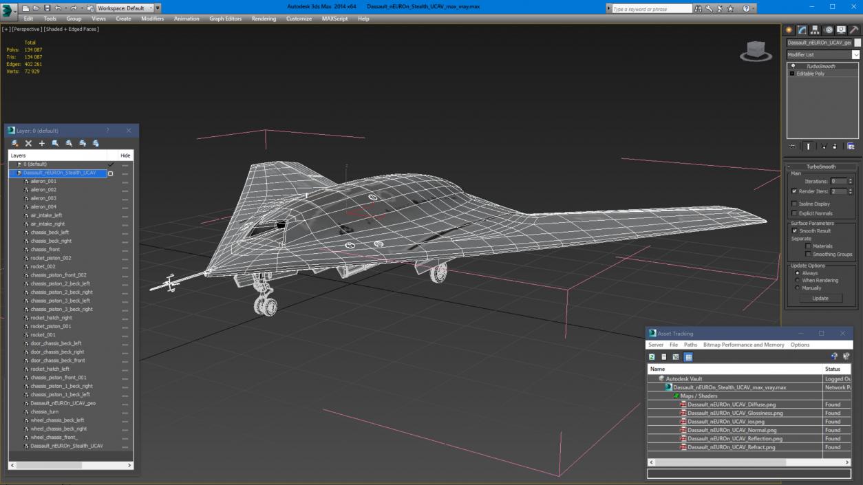 3D Dassault nEUROn Stealth UCAV model