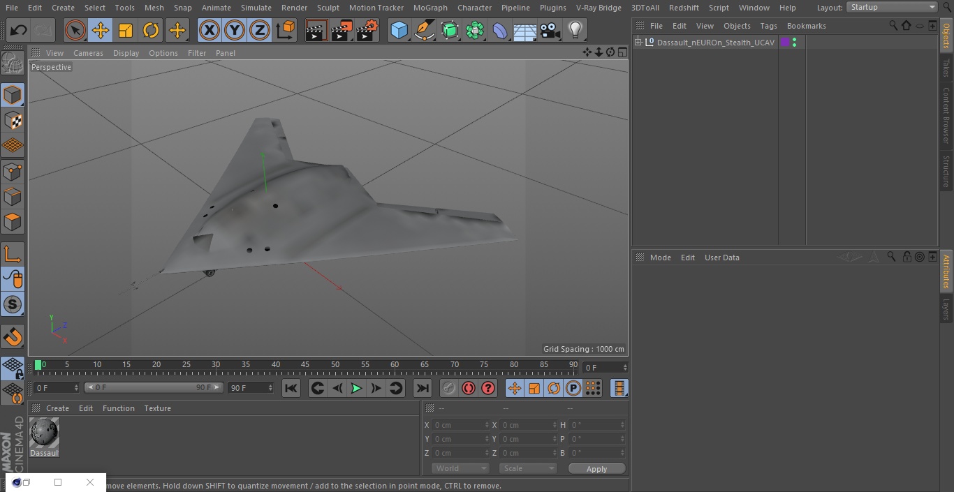 3D Dassault nEUROn Stealth UCAV model