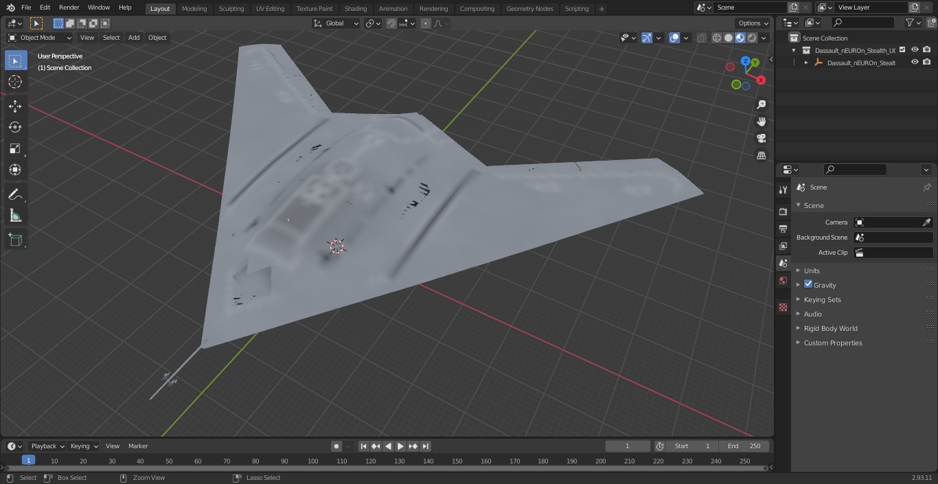 3D Dassault nEUROn Stealth UCAV model