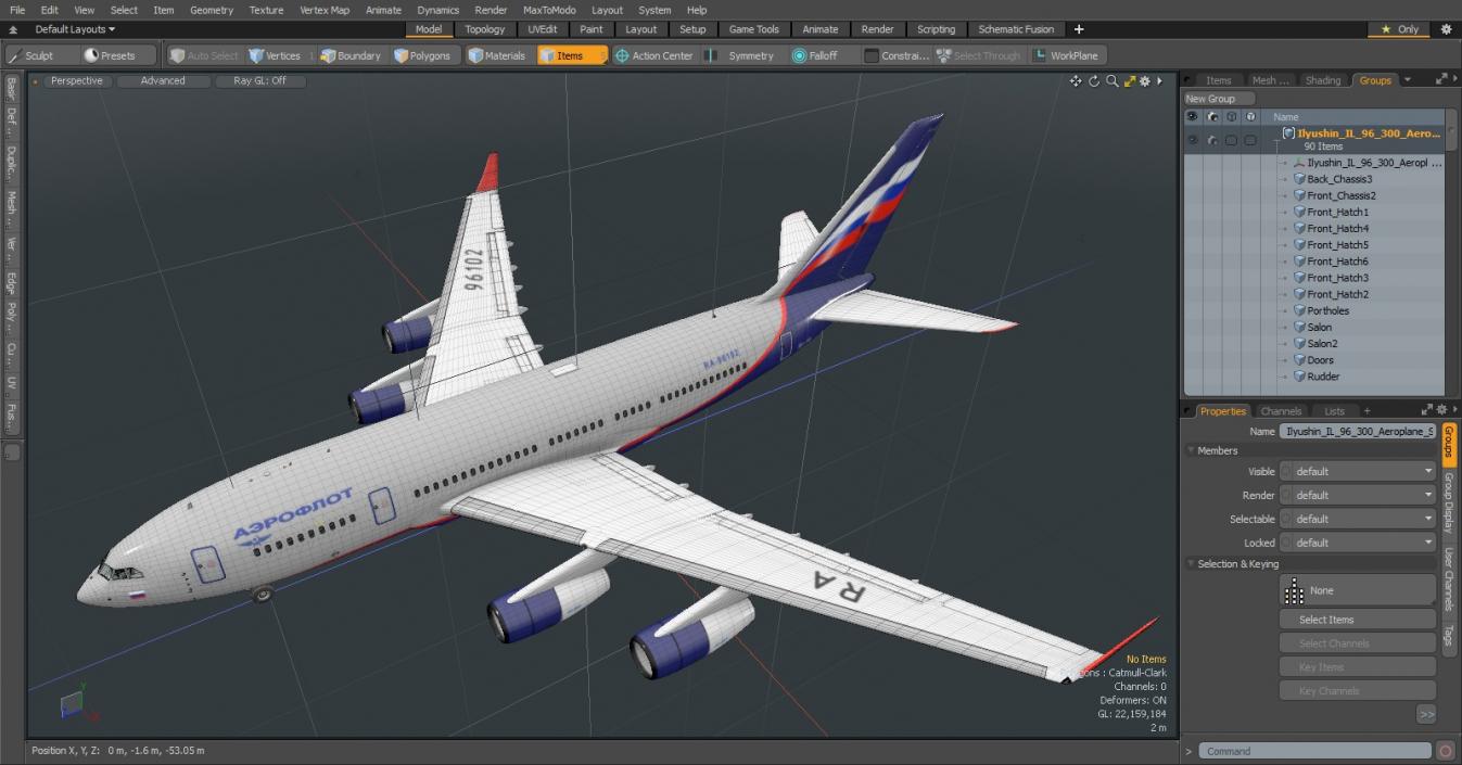 Ilyushin IL-96-300 Aeroplane Simple Interior 3D model