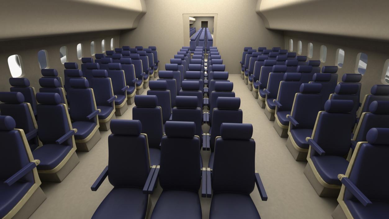 Ilyushin IL-96-300 Aeroplane Simple Interior 3D model