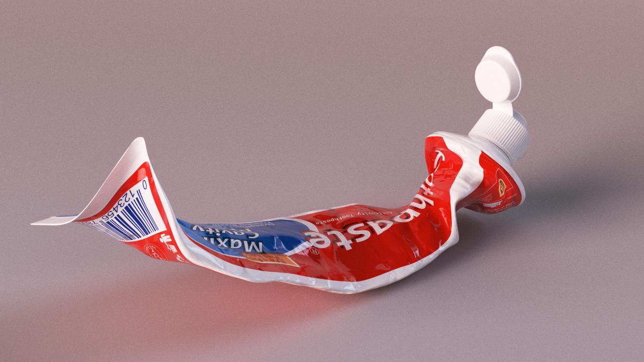 3D model Used Toothpaste Tube