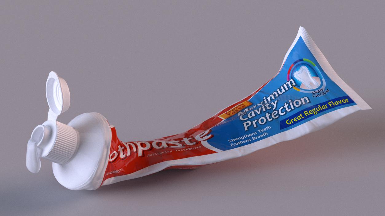 3D model Used Toothpaste Tube