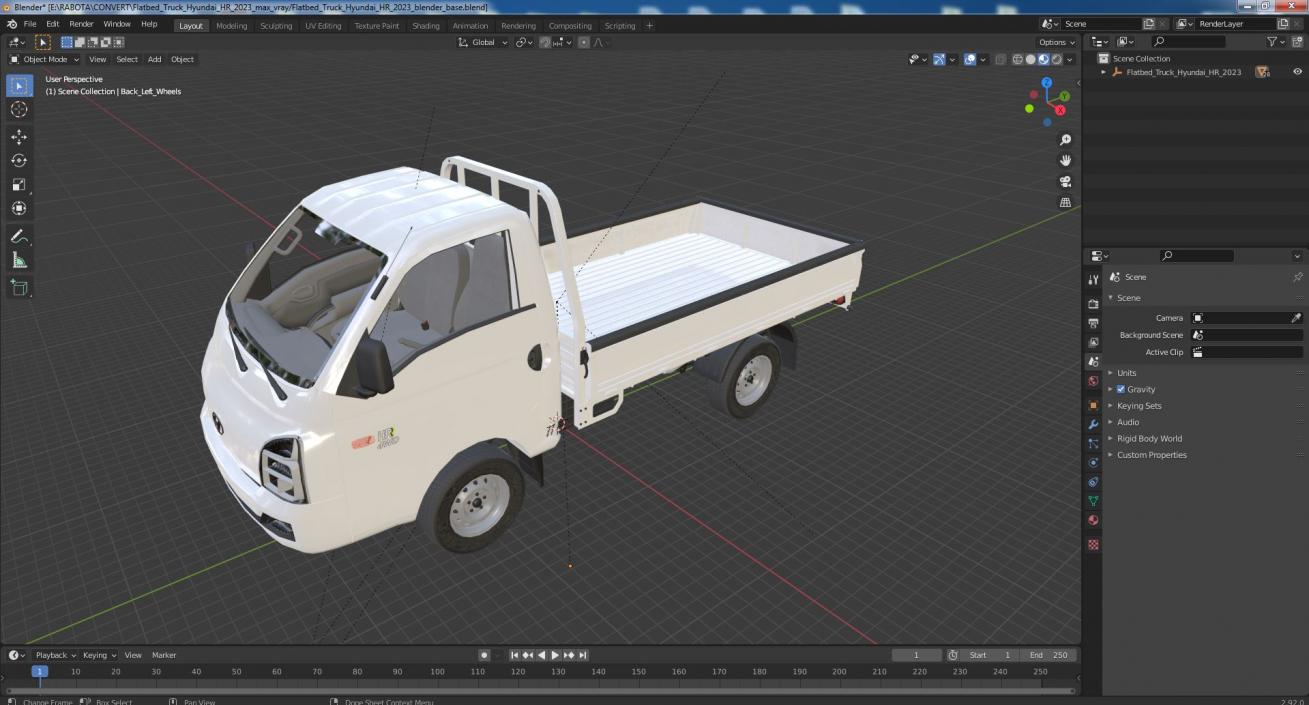 Flatbed Truck Hyundai HR 2023 3D model