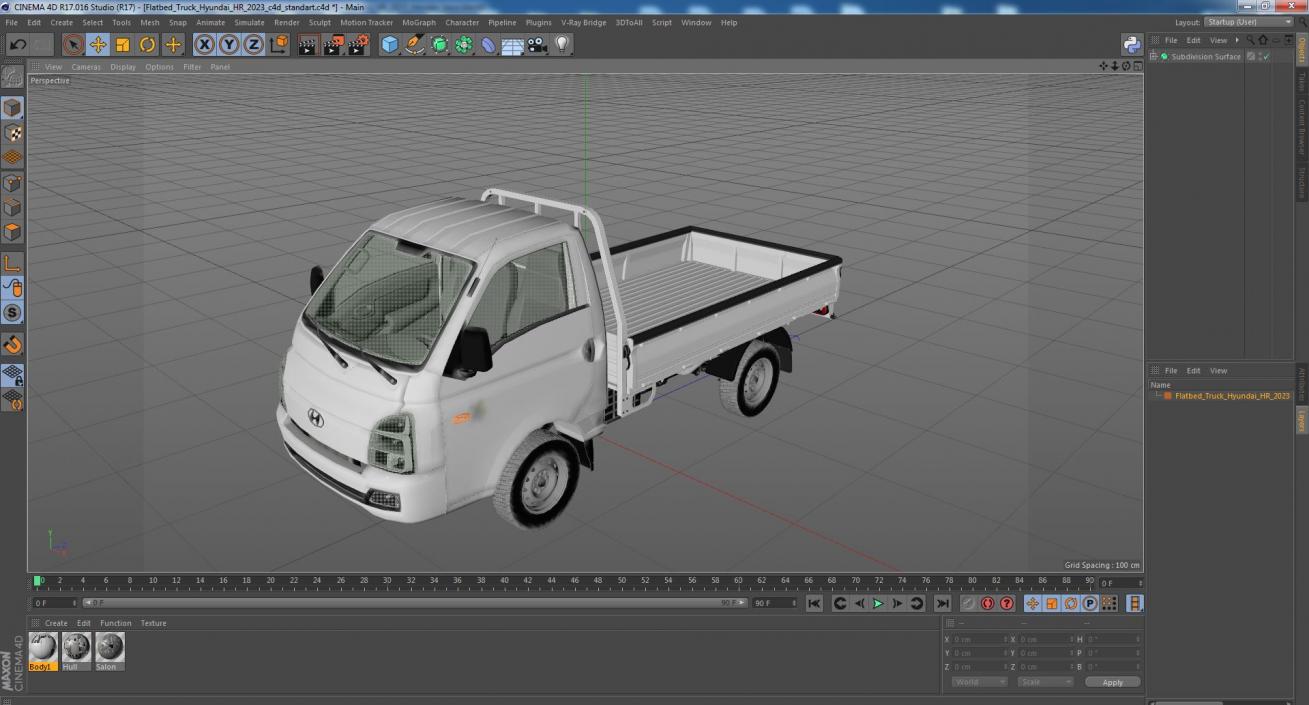 Flatbed Truck Hyundai HR 2023 3D model