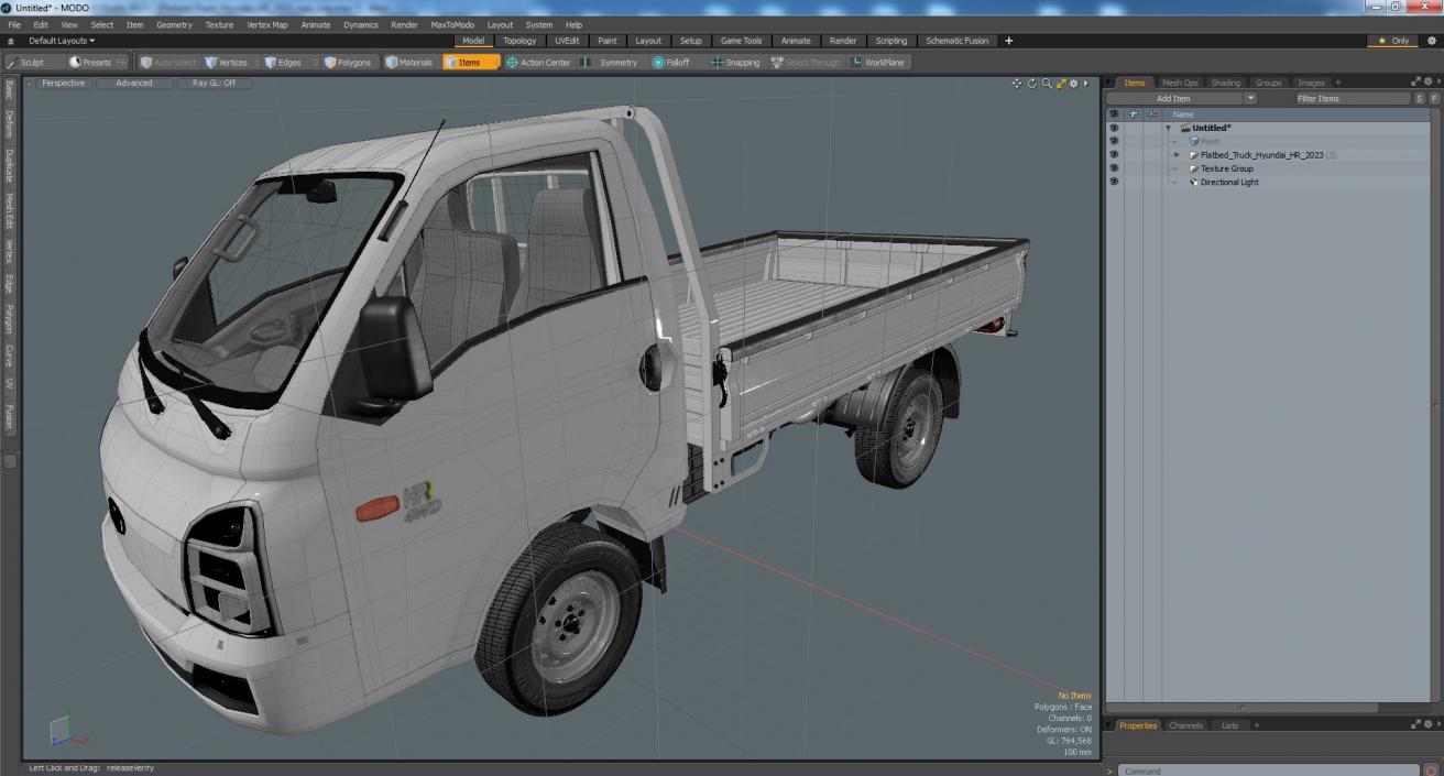 Flatbed Truck Hyundai HR 2023 3D model