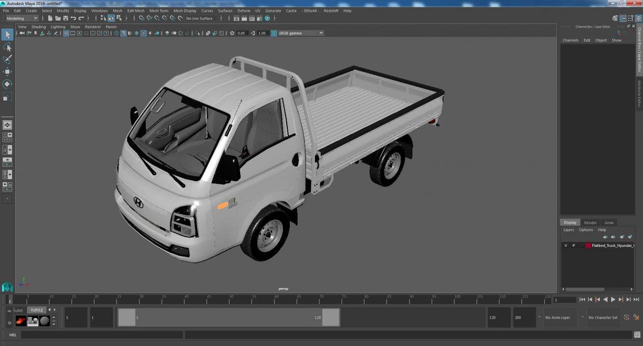 Flatbed Truck Hyundai HR 2023 3D model