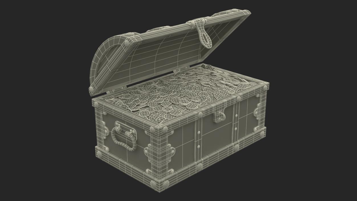 Treasure Chest with Golden Coins 3D