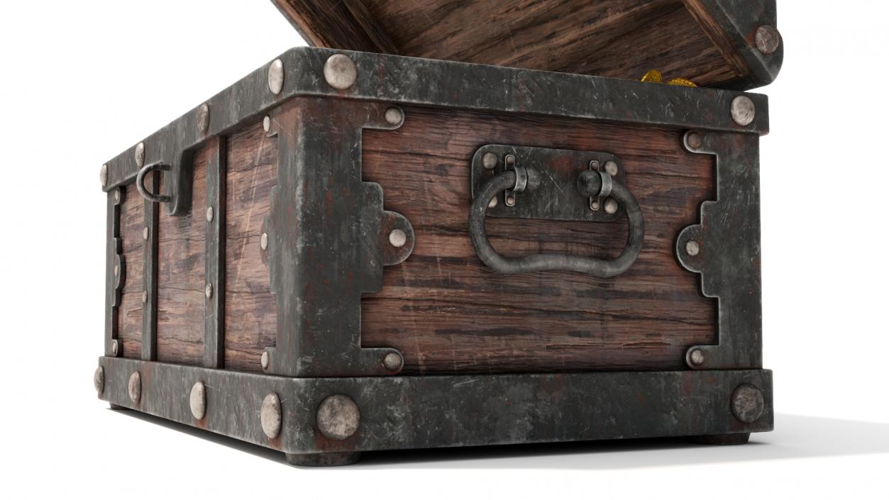 Treasure Chest with Golden Coins 3D