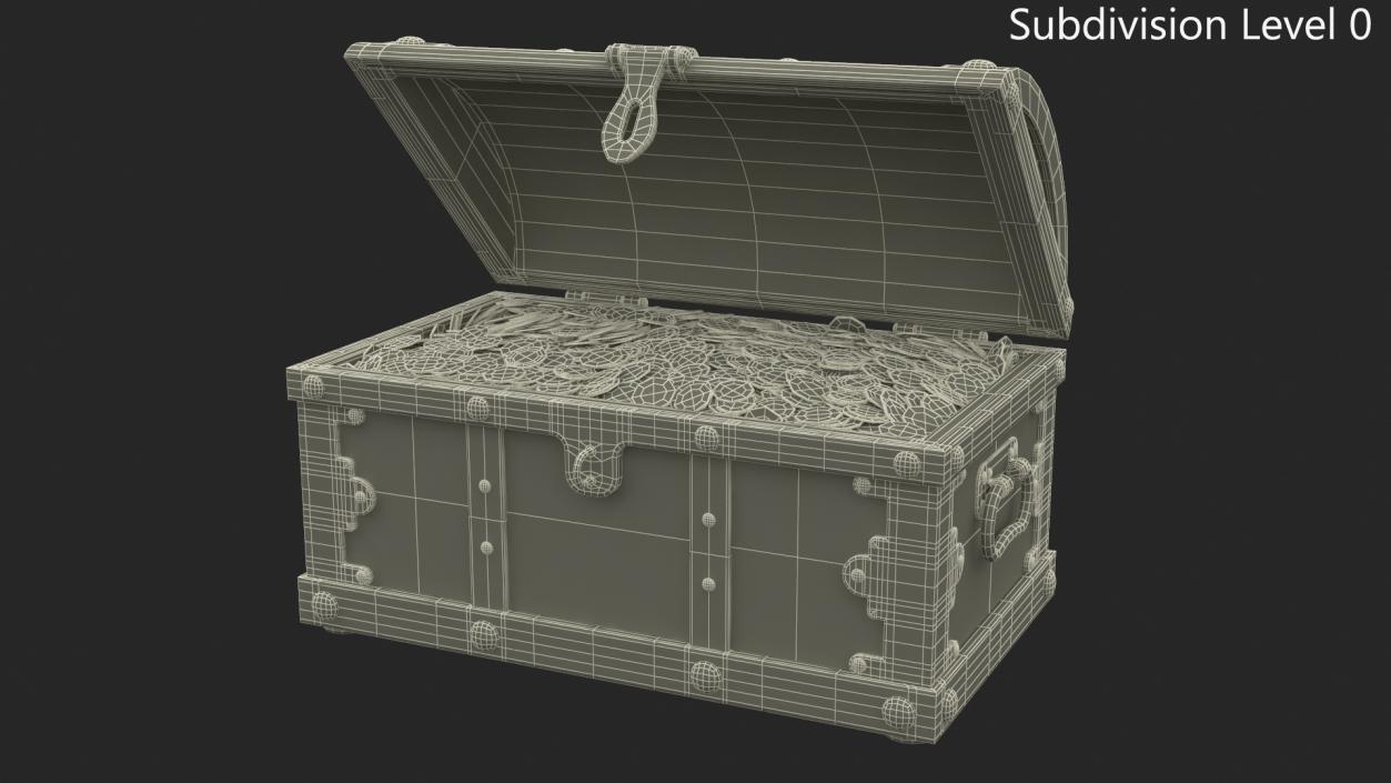 Treasure Chest with Golden Coins 3D