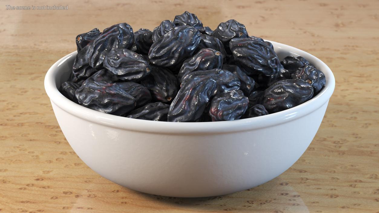 3D model Bowl of Black Dry Raisins