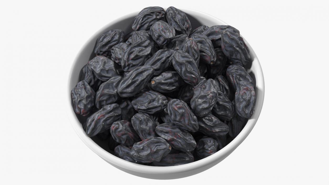 3D model Bowl of Black Dry Raisins