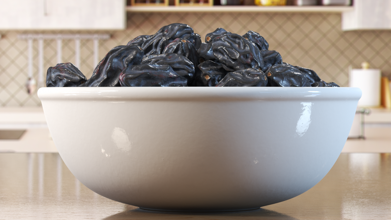 3D model Bowl of Black Dry Raisins