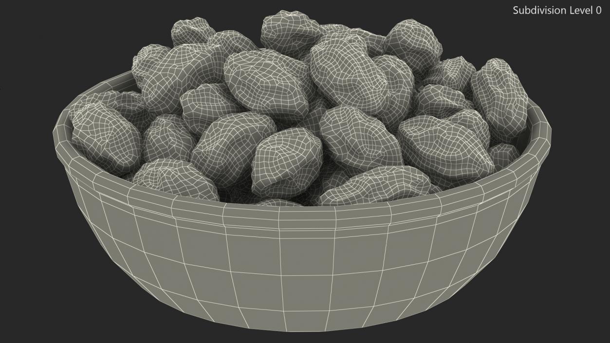 3D model Bowl of Black Dry Raisins