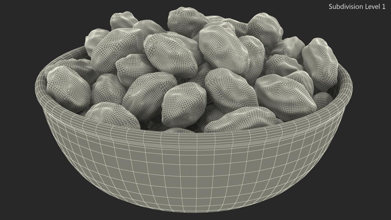 3D model Bowl of Black Dry Raisins