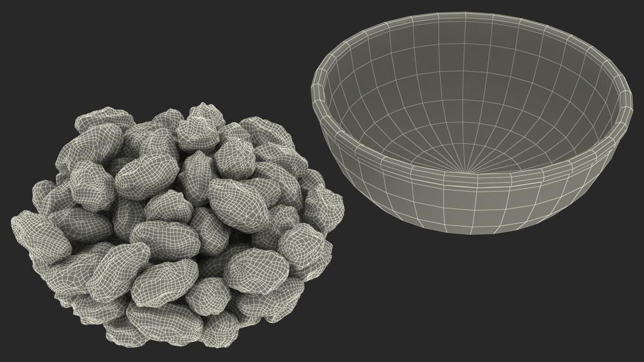 3D model Bowl of Black Dry Raisins