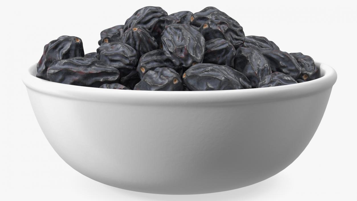 3D model Bowl of Black Dry Raisins