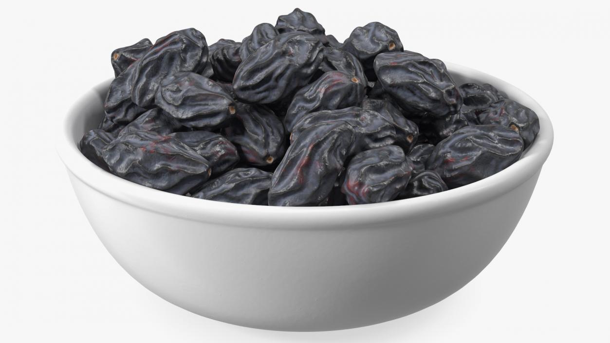 3D model Bowl of Black Dry Raisins