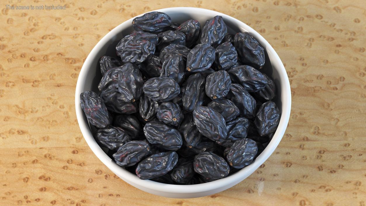 3D model Bowl of Black Dry Raisins