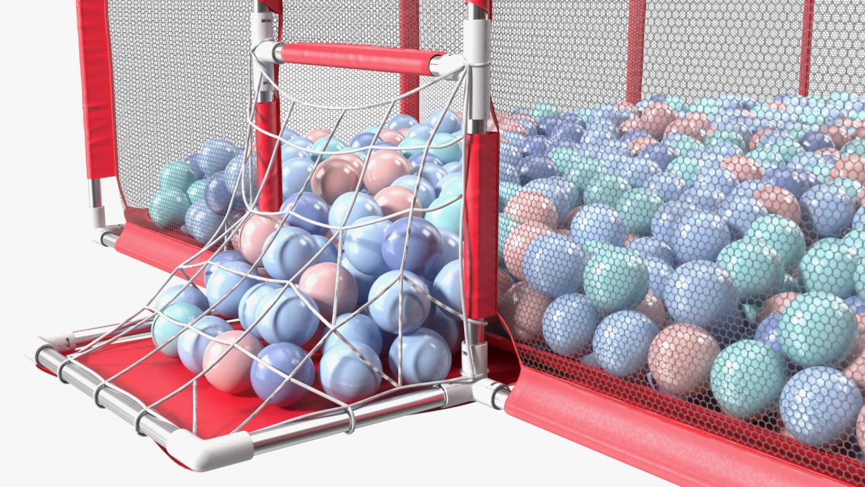 3D model Red Baby Playpen with Plastic Balls