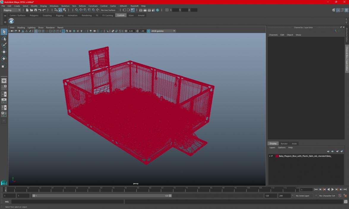 3D model Red Baby Playpen with Plastic Balls