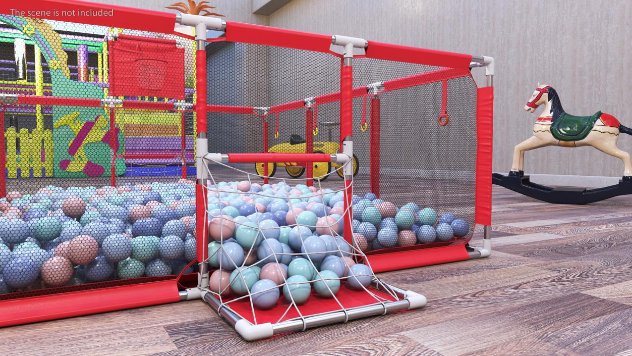 3D model Red Baby Playpen with Plastic Balls