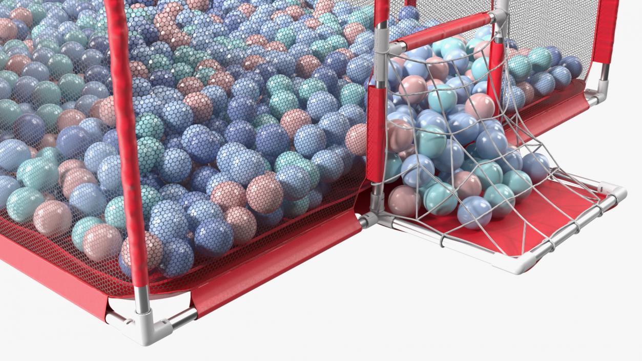 3D model Red Baby Playpen with Plastic Balls