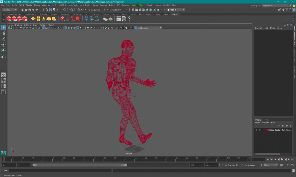 Motion Capture Suit Mannequin in Pose 3D