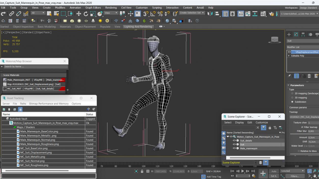 Motion Capture Suit Mannequin in Pose 3D